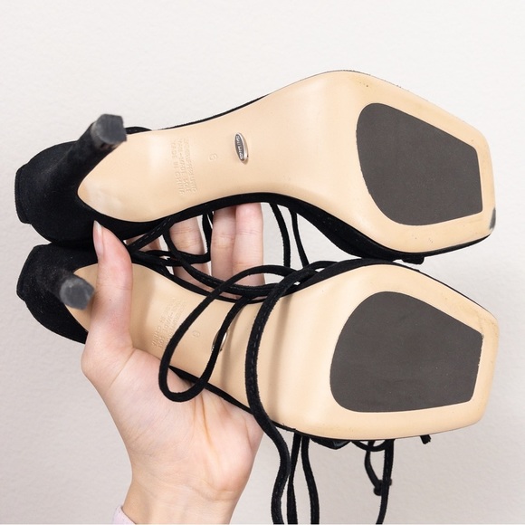 NEW Tony Bianco Fleur Sandal Heel 6 Black Suede Tie Ankle Wrap Lace Up - Picture 7 of 12